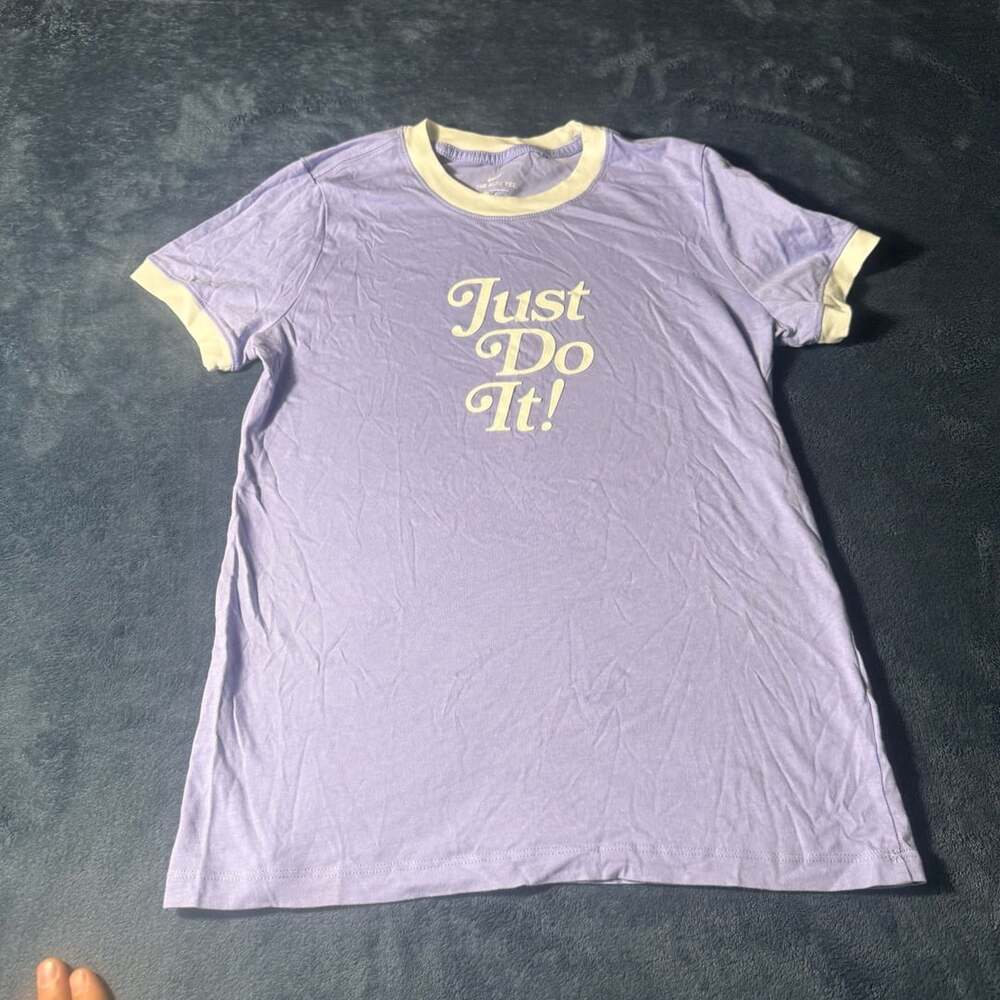 Nike Women's Retro Femme Just Do It Ringer T-Shirt Lilac Size S